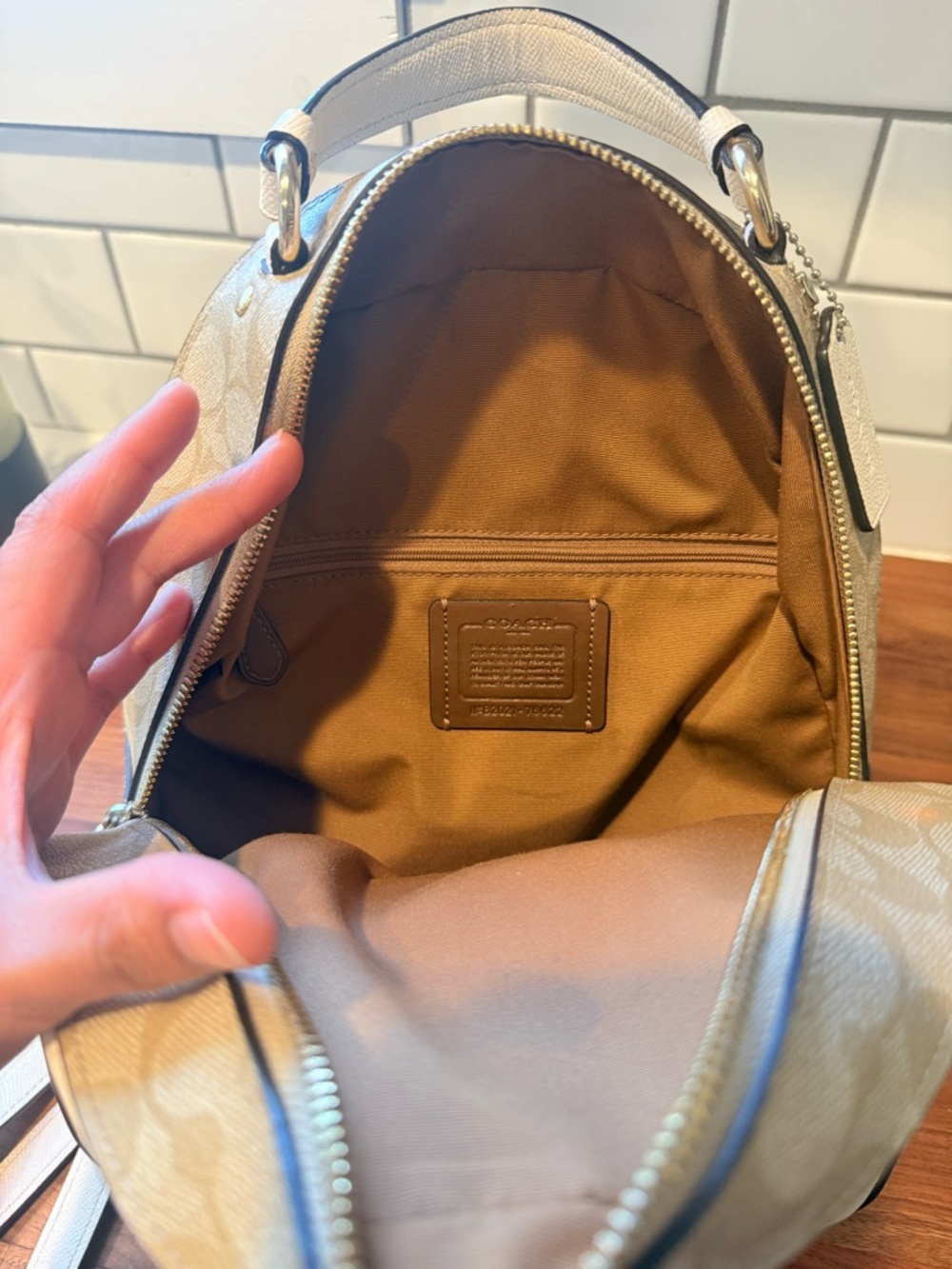 Coach Chalk Pebbled Leather Mini Backpack with Gold Hardware - Picture 6 of 6